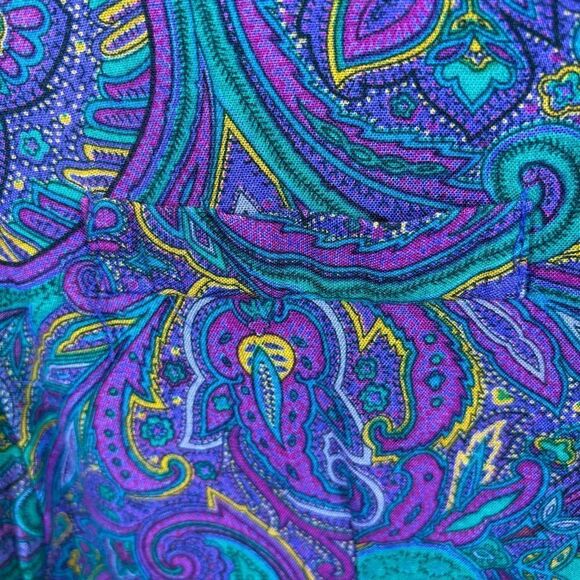 Ladies Vintage Jeffery & Dara by Linda Hutley Purple and Green Blouse Size 5/6 - Picture 12 of 14